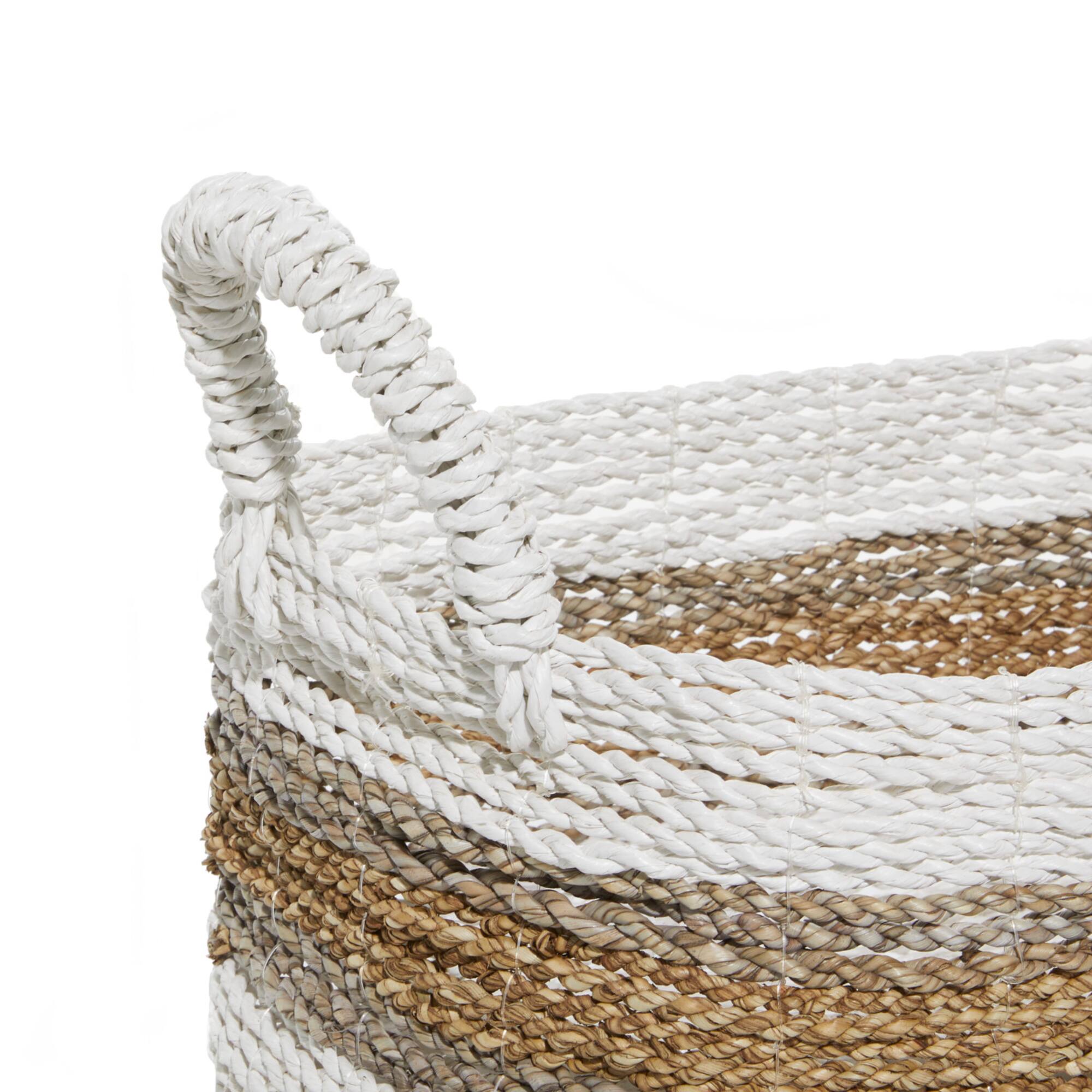 White & Brown Nesting Storage Basket Set